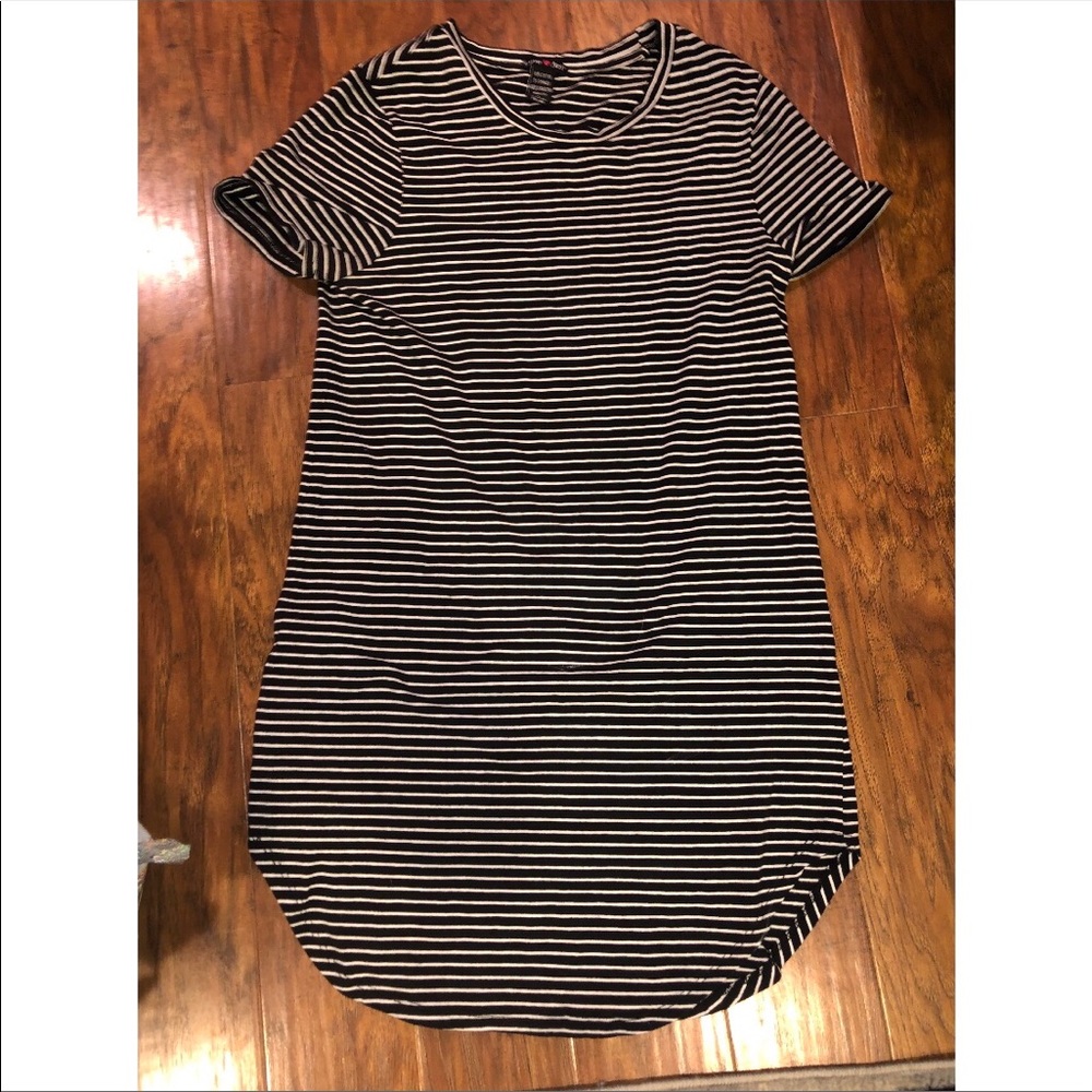 Black and white striped tshirt dress
